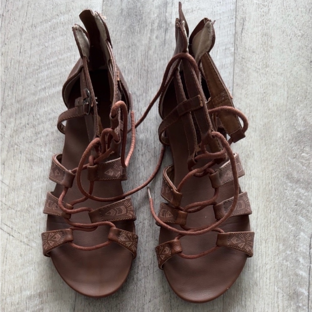 Maurices Tan Lace-Up Sandals